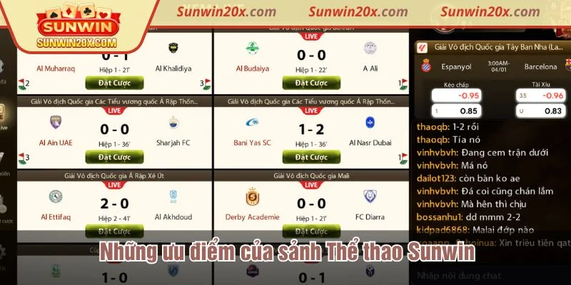 Sunwin mang tới nhiều lựa chọn cược Thể thao khác nhau